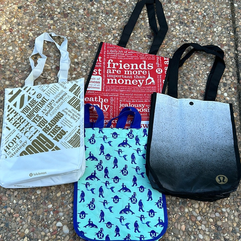Lululemon Shopping Bags. small Size. Set of Four.